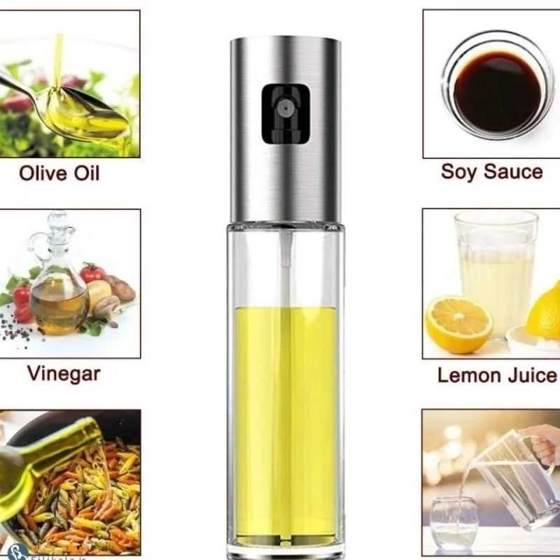 اسپری روغن خوراکی 100 میلی‌لیتری - ظرف شیشه‌ای با نازل اتمیزه (ضد چکه)