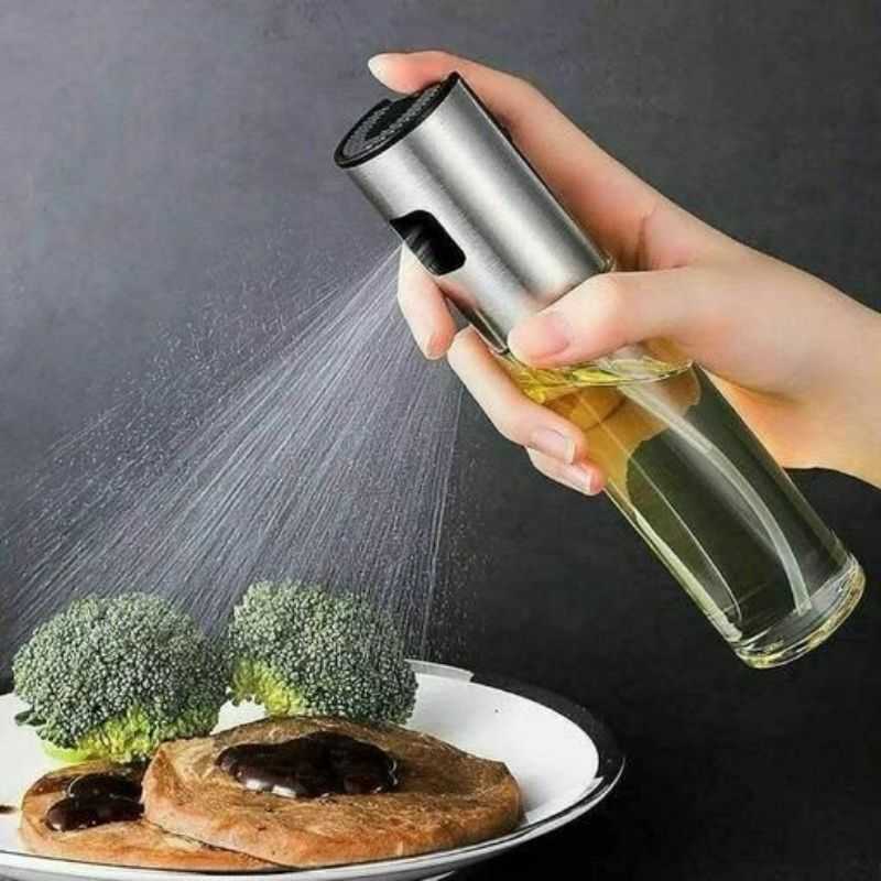 اسپری روغن خوراکی 100 میلی‌لیتری - ظرف شیشه‌ای با نازل اتمیزه (ضد چکه)