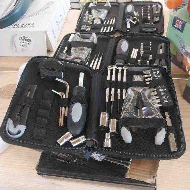 ست ابزار خانگی قابل حمل 24 تکه با جعبه نگهداری