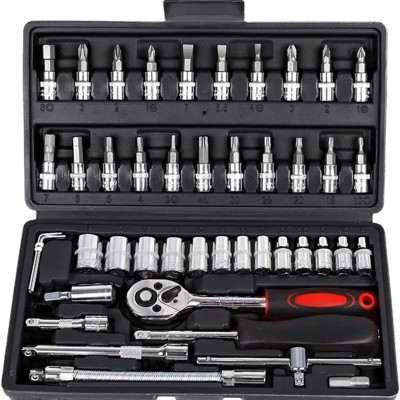 ست آچار بکس 46 پارچه خودرو مدل Ratchet Socket Set | مجموعه ابزار تعمیرات خودرو و موتور