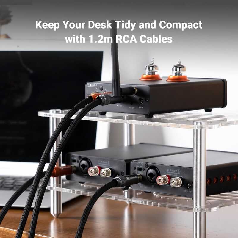 کابل 2RCA به 2RCA فوسی آدیو مدل 1.2 متر | کابل استریو طلایی ضد نویز برای آمپلی‌فایر
