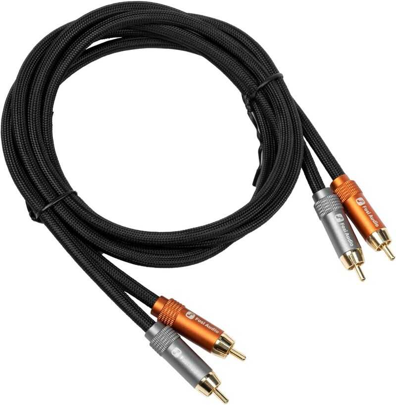 کابل 2RCA به 2RCA فوسی آدیو مدل 1.2 متر | کابل استریو طلایی ضد نویز برای آمپلی‌فایر