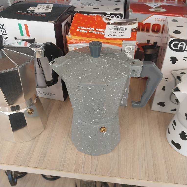 قهوه جوش 6 کاپ تمام استیل | موکاپات استیل ضد زنگ مناسب تهیه اسپرسو خانگی