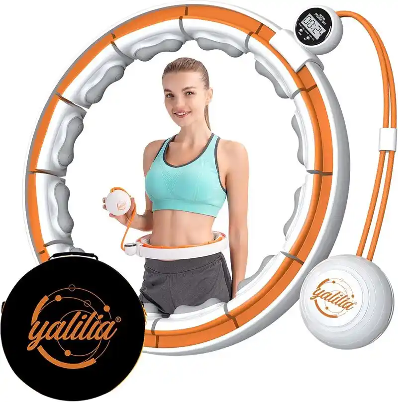 حلقه هولاهوپ هوشمند وزن‌دار Yalilia Infinity Hoop با شمارنده دیجیتال و ماساژور سیلیکونی