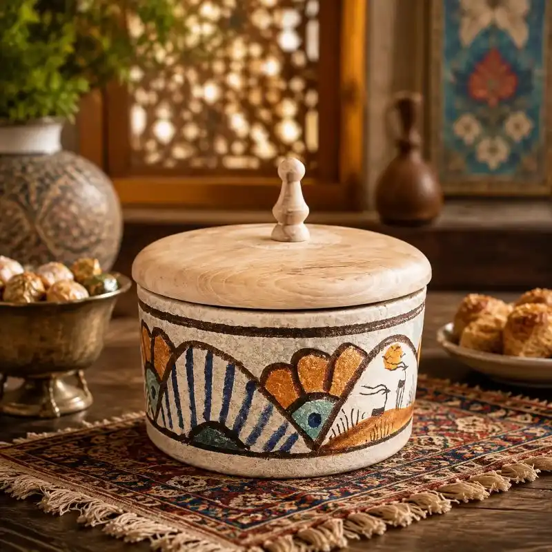 شکلات خوری گرد کویری | درب چوبی بزرگ، پذیرایی لوکس و اصیل