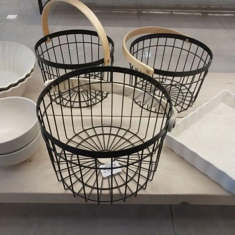 سبد فلزی گرد مشکی IKEA
