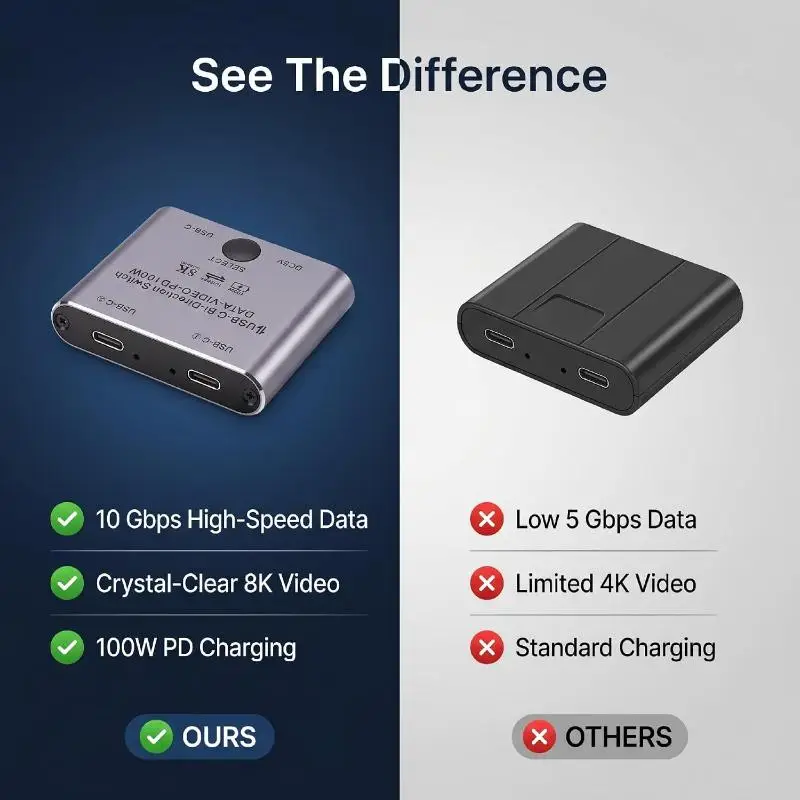 سوییچ KVM دوطرفه USB-C جکتس