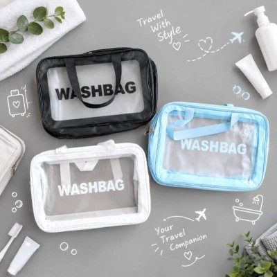 کیف آرایش واش بگ (WASH BAG) ضد آب و قابل شستشو دو زیپ