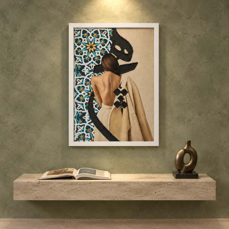 تابلو بوم طرح «هیچ» کار شده و برجسته سایز 40 × 60