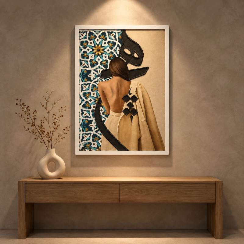 تابلو بوم طرح «هیچ» کار شده و برجسته سایز 40 × 60