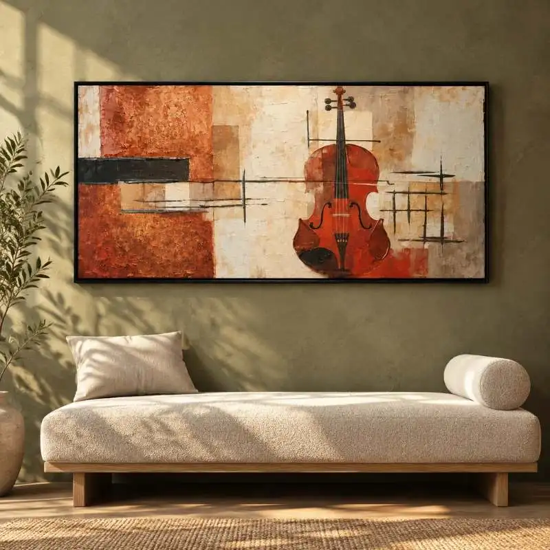 تابلو طرح ویالون لاکچری سایز 110 × 70