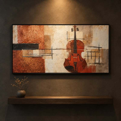 تابلو طرح ویالون لاکچری سایز 110 × 70