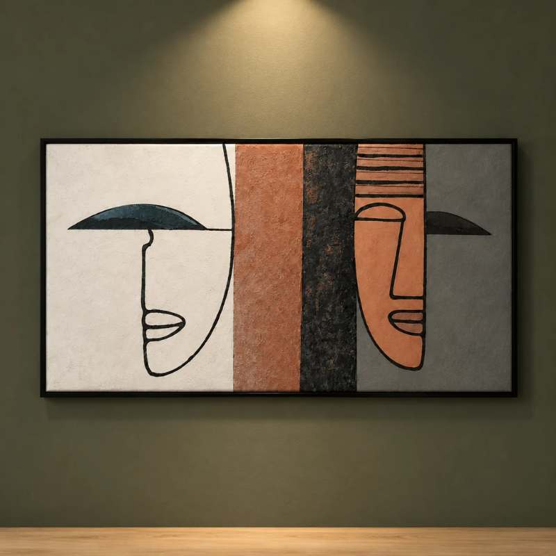 تابلو طرح انتزاعی مدرن سایز 140 × 80 سانتی‌متر برجسته