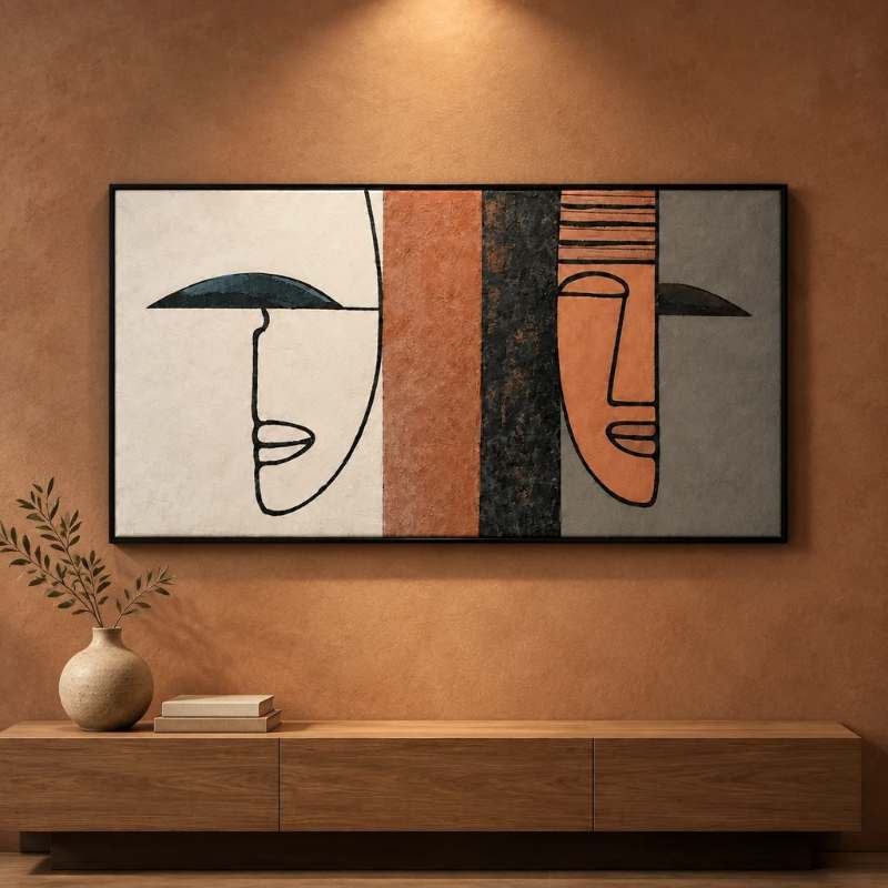 تابلو طرح انتزاعی مدرن سایز 140 × 80 سانتی‌متر برجسته