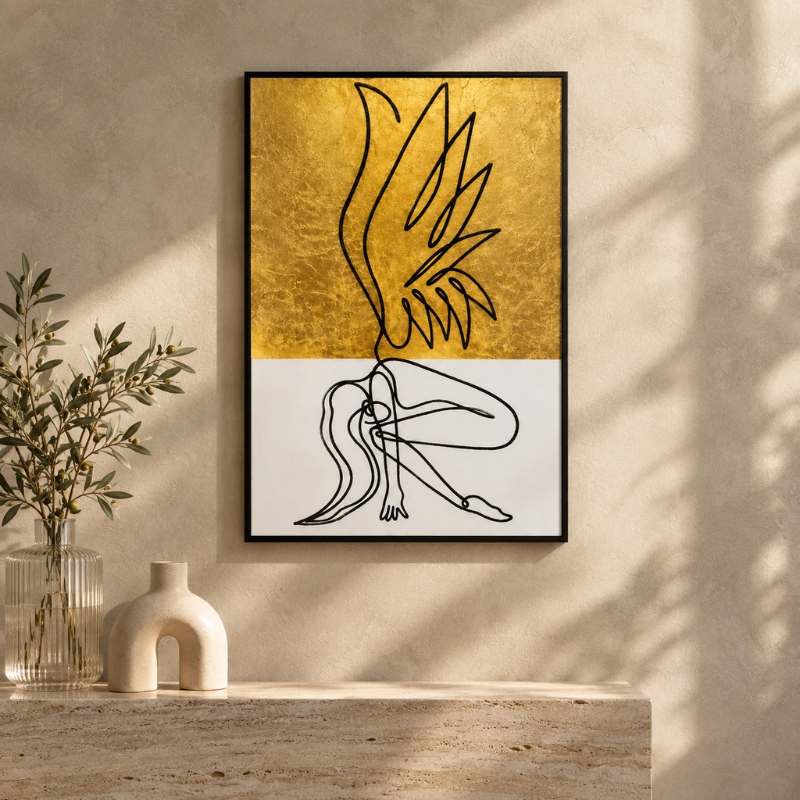 تابلو برجسته طرح فرشته Angel سایز 74 × 108