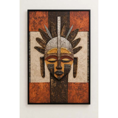 تابلو بوم برجسته آفریقایی محافظ سنت‌ها سایز 40 × 60