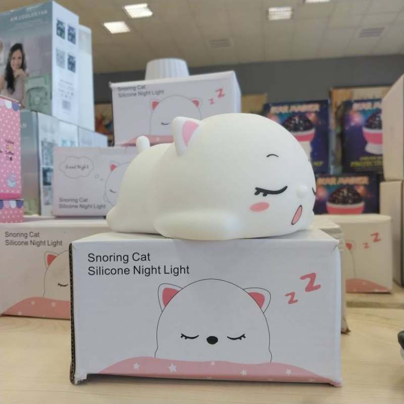 چراغ خواب سیلیکونی ضربه‌ای گربه خوابیده وارداتی