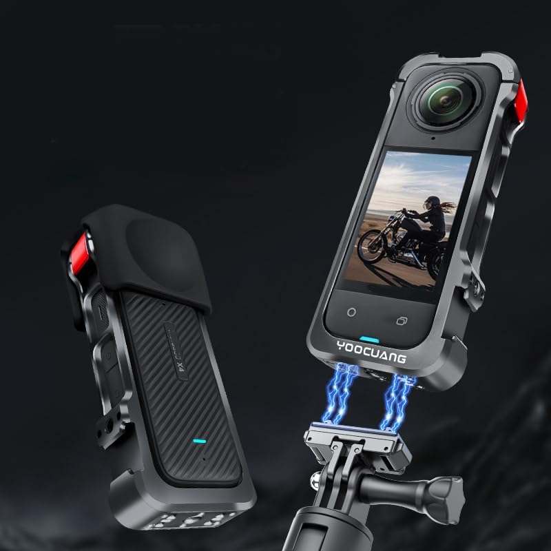 محافظ فلزی خرگوشی Insta360 X4 به همراه درپوش لنز و هولدر چندکاره