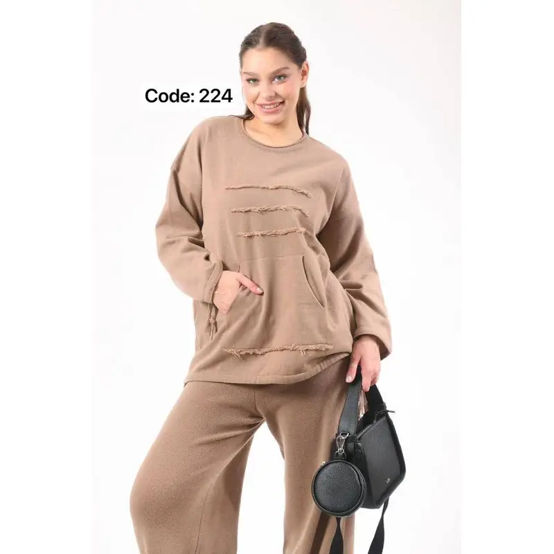ست بلوز و شلوار بافت دندون‌موشی Zara