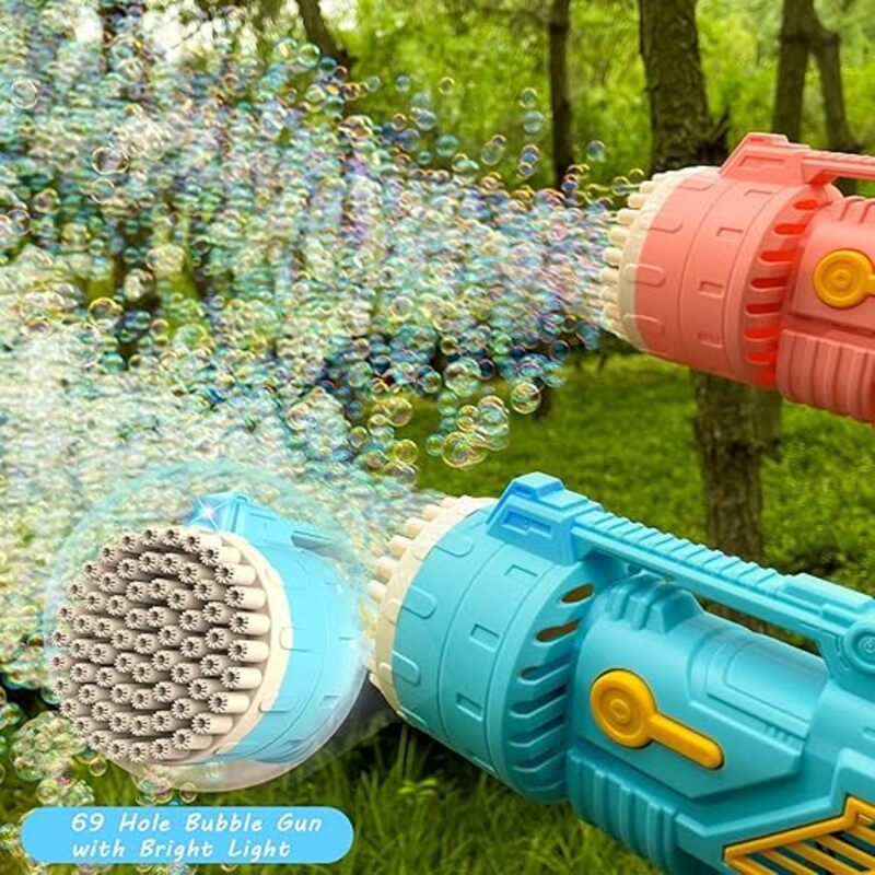 تفنگ حباب‌ساز 69 سوراخه با نور LED