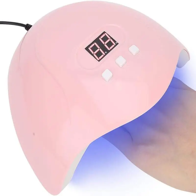 دستگاه UV LED خشک‌کن ناخن 54 وات OLIJKO | لامپ خشک‌کن ژل ناخن با تایمر هوشمند 30/60/90 ثانیه و پورت USB – مناسب برای انواع لاک ژل UV/LED