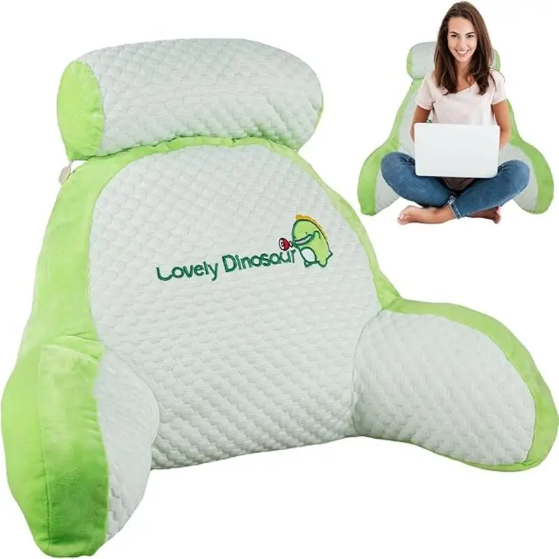 بالش تکیه‌گاهی Glixoft با طراحی دایناسوری و رول گردن جداشونده | بالش پشتی طبی مناسب تخت و مبل