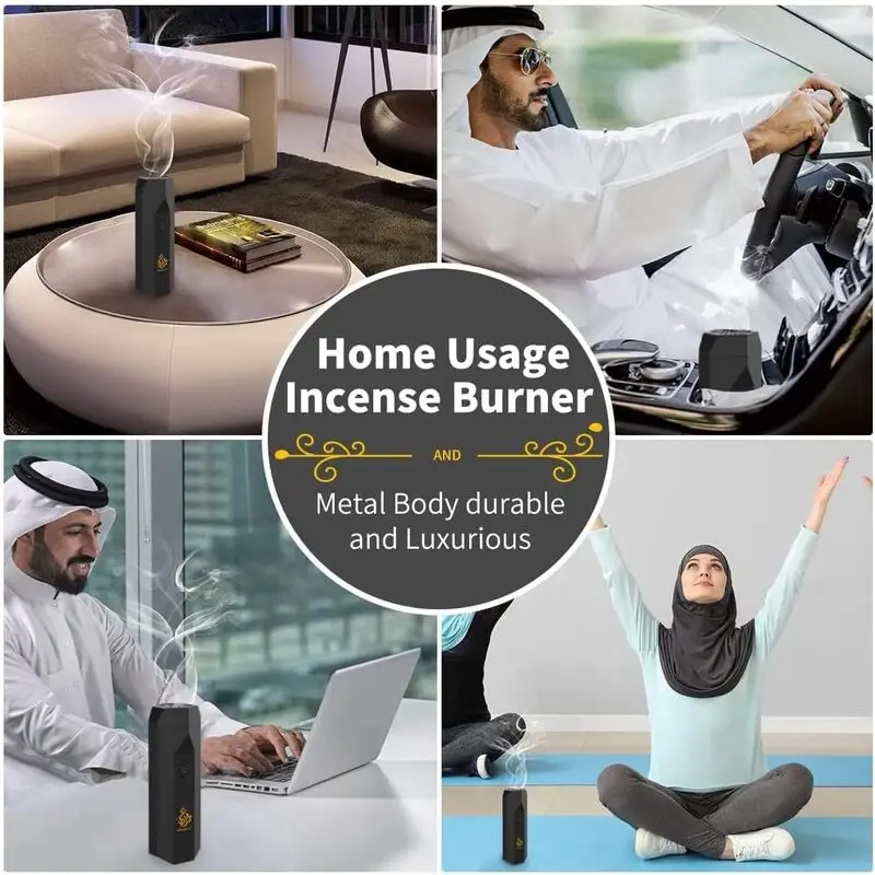 عودسوز برقی و خوشبو کننده مو | دستگاه عودسوز USB شارژی مخصوص بخور عربی و مو | مناسب خانه و سفر