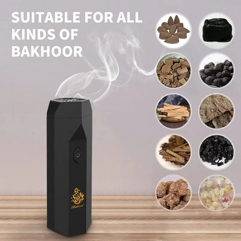 عودسوز برقی و خوشبو کننده مو | دستگاه عودسوز USB شارژی مخصوص بخور عربی و مو | مناسب خانه و سفر