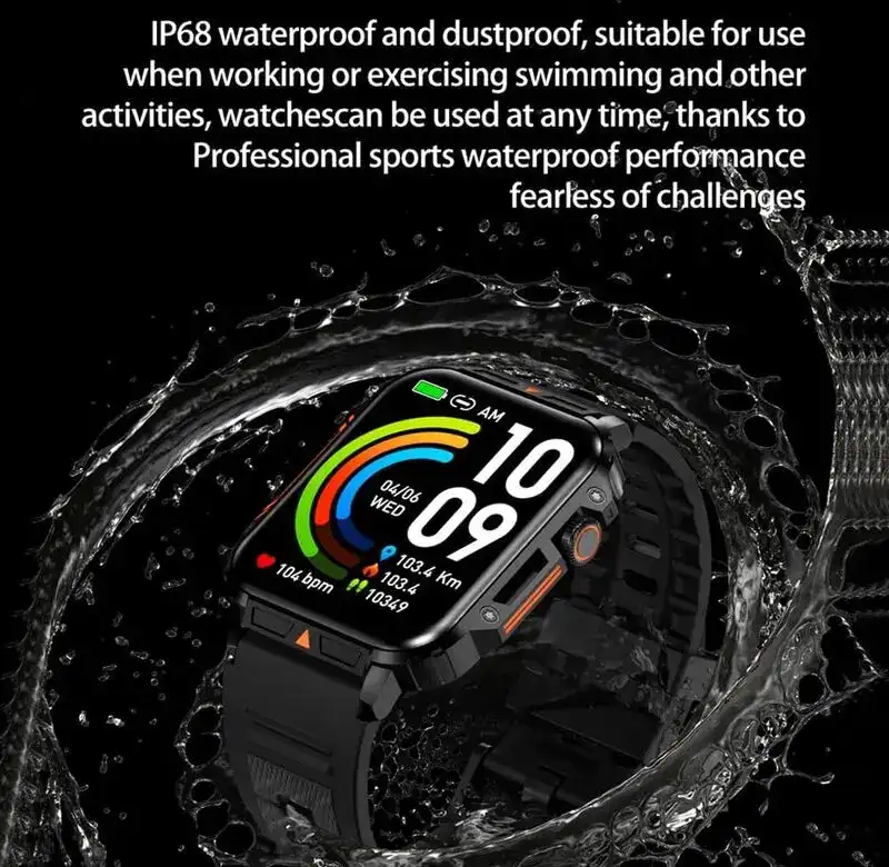 ساعت هوشمند LIGE برای آقایان و خانم‌ها – صفحه نمایش AMOLED لمسی، ضد آب IP68، بلوتوث، GPS و مانیتور سلامت