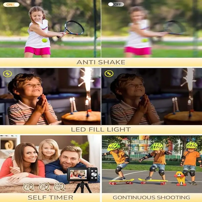 دوربین دیجیتال حرفه‌ای Jukanur مدل DC403 | کیفیت FHD 1080P، رزولوشن 44 مگاپیکسل، زوم دیجیتال 16 برابر، صفحه‌نمایش 2.4 اینچی، دارای 2 باتری یدک – مناسب کودکان، نوجوانان و مبتدی‌ها