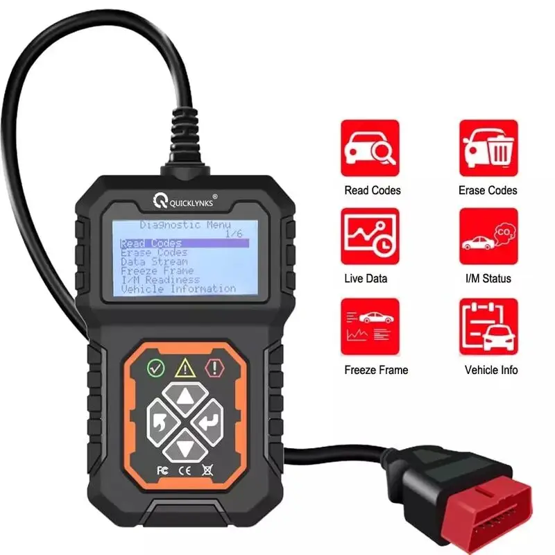 دستگاه عیب‌یاب خودرو QUICKLYNKS T31 | اسکنر کدهای خودرو OBDII و CAN با قابلیت خواندن و پاک کردن خطا