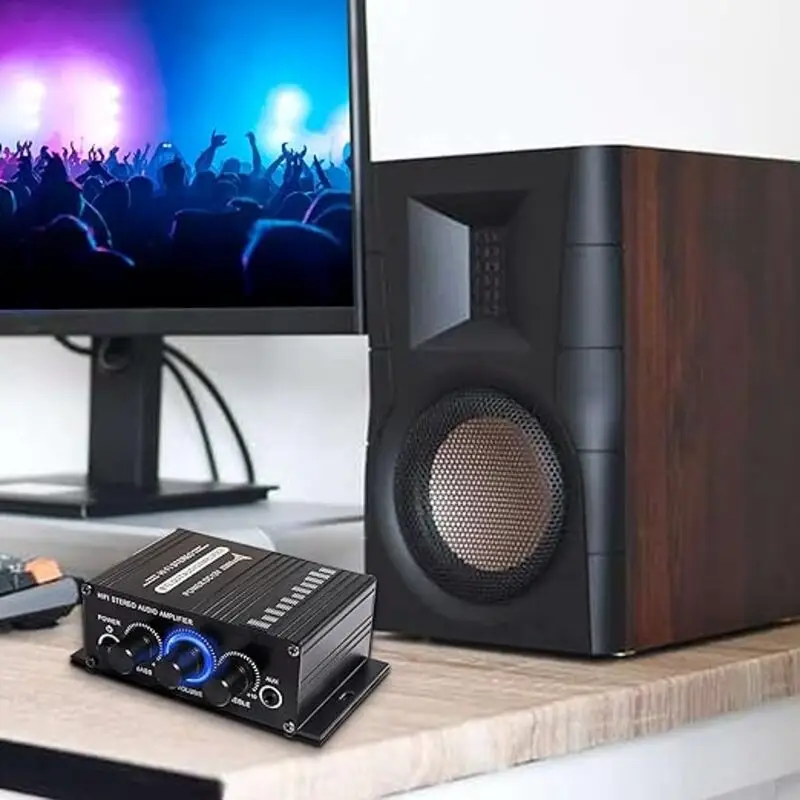 تقویت‌کننده صدای استریو خودرو 12 ولت XMSJSIY با کیفیت Hi-Fi – دو کاناله، مناسب بلندگو، CD، DVD و MP3 خودرو