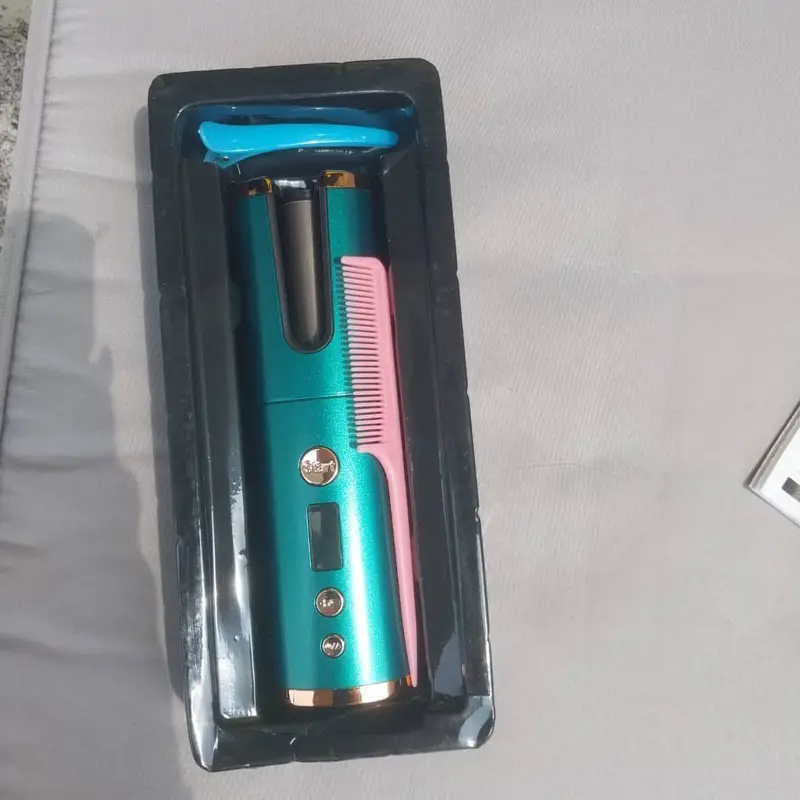 فر کننده موی خودکار بی‌سیم Ten-Tatent مدل SL-809 با نمایشگر LCD، قابل شارژ USB، دمای قابل تنظیم و تایمر، رنگ سبز