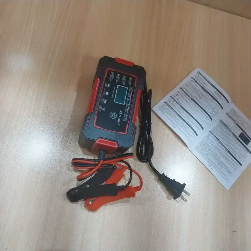 شارژر هوشمند 12 ولت 6 آمپر با نمایشگر LCD و قابلیت تعمیر باتری خودرو و موتورسیکلت | AGM، GEL، Deep Cycle