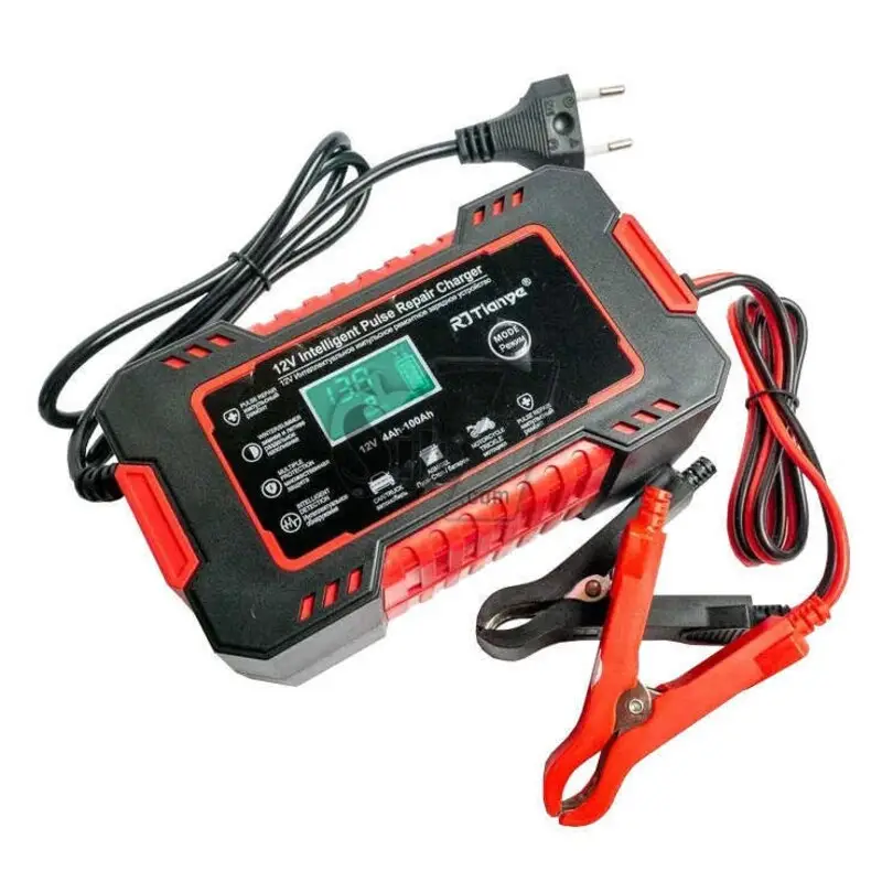 شارژر هوشمند 12 ولت 6 آمپر با نمایشگر LCD و قابلیت تعمیر باتری خودرو و موتورسیکلت | AGM، GEL، Deep Cycle