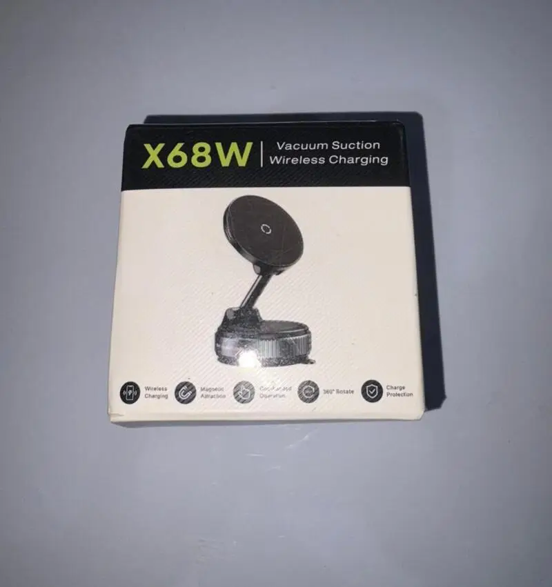هولدر موبایل مگ‌سیف خودرو با شارژر وایرلس 15 وات x68w | نگهدارنده مغناطیسی وکیومی مناسب آیفون 12 تا 16 با چرخش 360 درجه