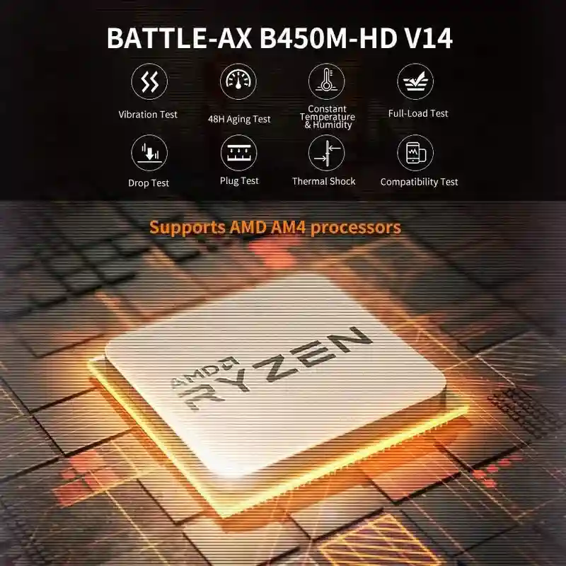 مادربرد گیمینگ Colorful BATTLE-AX B450M-HD V14 با چیپست AMD B450