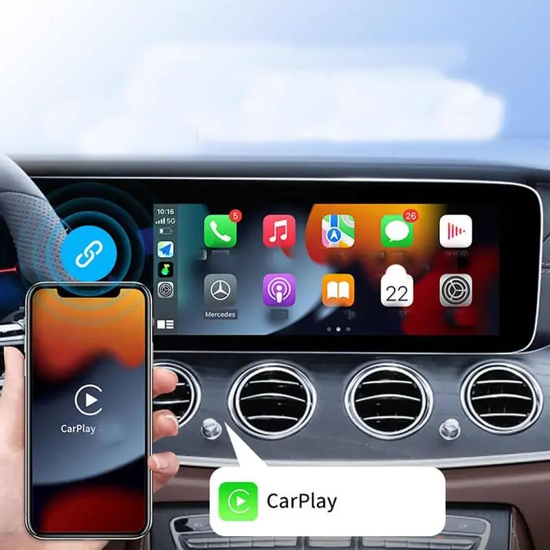 دانگل وایرلس اپل کارپلی آئودی A6، Q7 و e-tron | تبدیل CarPlay سیمی به بی‌سیم Type-C