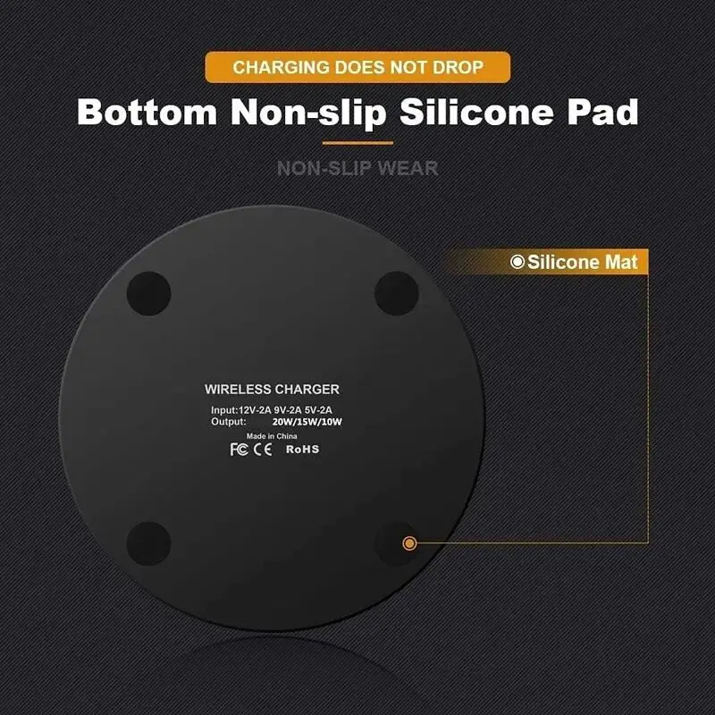 شارژر وایرلس 20 وات PDKUAI – شارژ سریع بی‌سیم برای iPhone 17/16/15/14/13/12، سامسونگ Galaxy S25/S24/S23 و ایرپادها – پد نازک و سبک با پورت USB-C