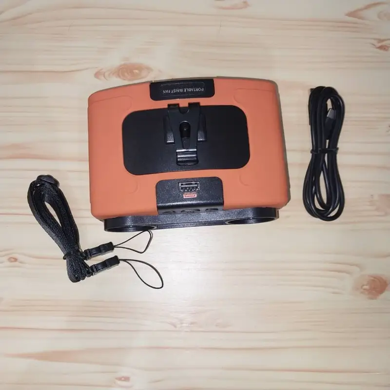 Socool فن پوشیدنی کمری 20000mAh | قابل شارژ، 10 سرعت، دو خروجی هوا، پاوربانک اضطراری