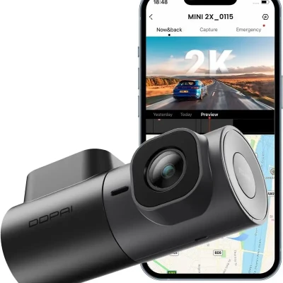 دوربین خودروی 2K DDPAI برای جلو، دوربین خودروی 1440P دوربین خودروی 360° چرخشی با دید در شب و مانیتور پارکینگ 24 ساعته، وای فای 5G، سنسور G، ADAS، ضبط حلقه ای، کنترل اپلیکیشن، حداکثر پشتیبانی از 256G، MINI2X