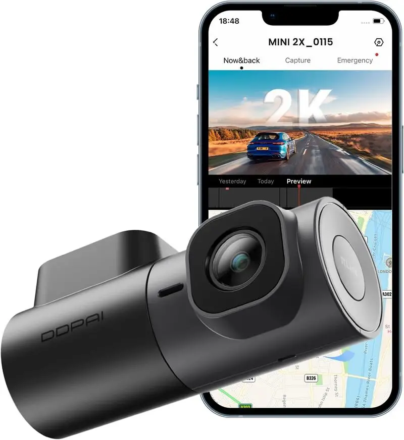 دوربین خودروی 2K DDPAI برای جلو، دوربین خودروی 1440P دوربین خودروی 360° چرخشی با دید در شب و مانیتور پارکینگ 24 ساعته، وای فای 5G، سنسور G، ADAS، ضبط حلقه ای، کنترل اپلیکیشن، حداکثر پشتیبانی از 256G، MINI2X