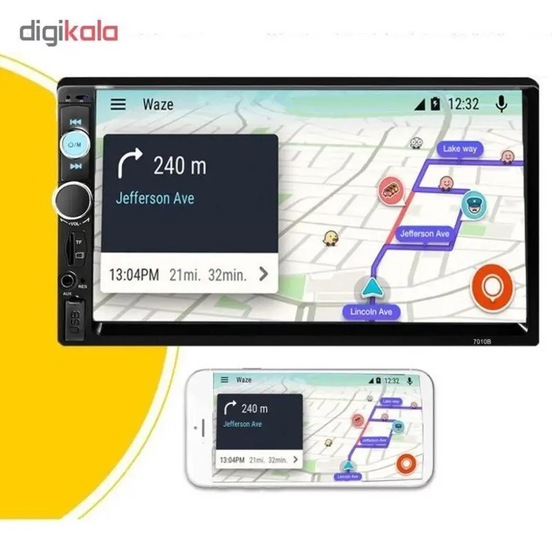 ضبط خودرو دو دین 7 اینچ YZYXD مدل 7018B | مانیتور لمسی، بلوتوث، MP5، دوربین دنده عقب
