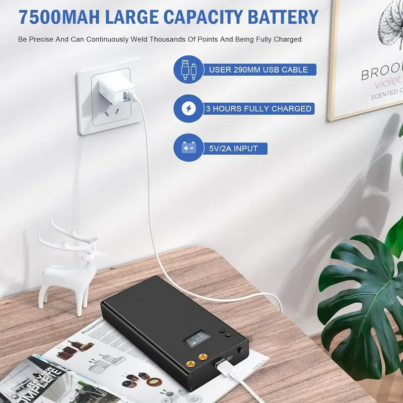 مینی دستگاه جوش نقطه‌ای 70 دنده Ovshnrr | پرتابل،باتریMAH 10000 ، نمایشگر LCD و پاوربانک