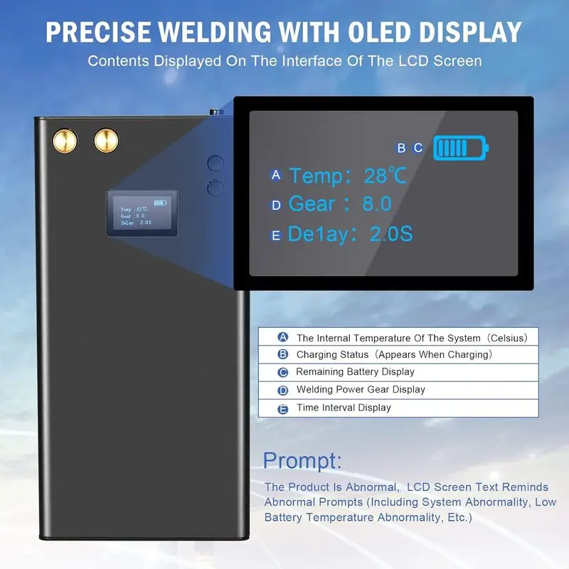 مینی دستگاه جوش نقطه‌ای 70 دنده Ovshnrr | پرتابل،باتریMAH 10000 ، نمایشگر LCD و پاوربانک